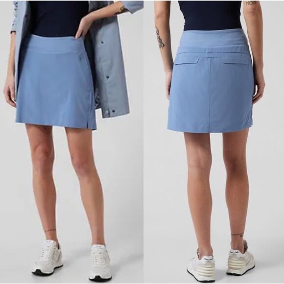 Athleta Soho athletic cottage blue skort with pockets sz 12 - Picture 1 of 6